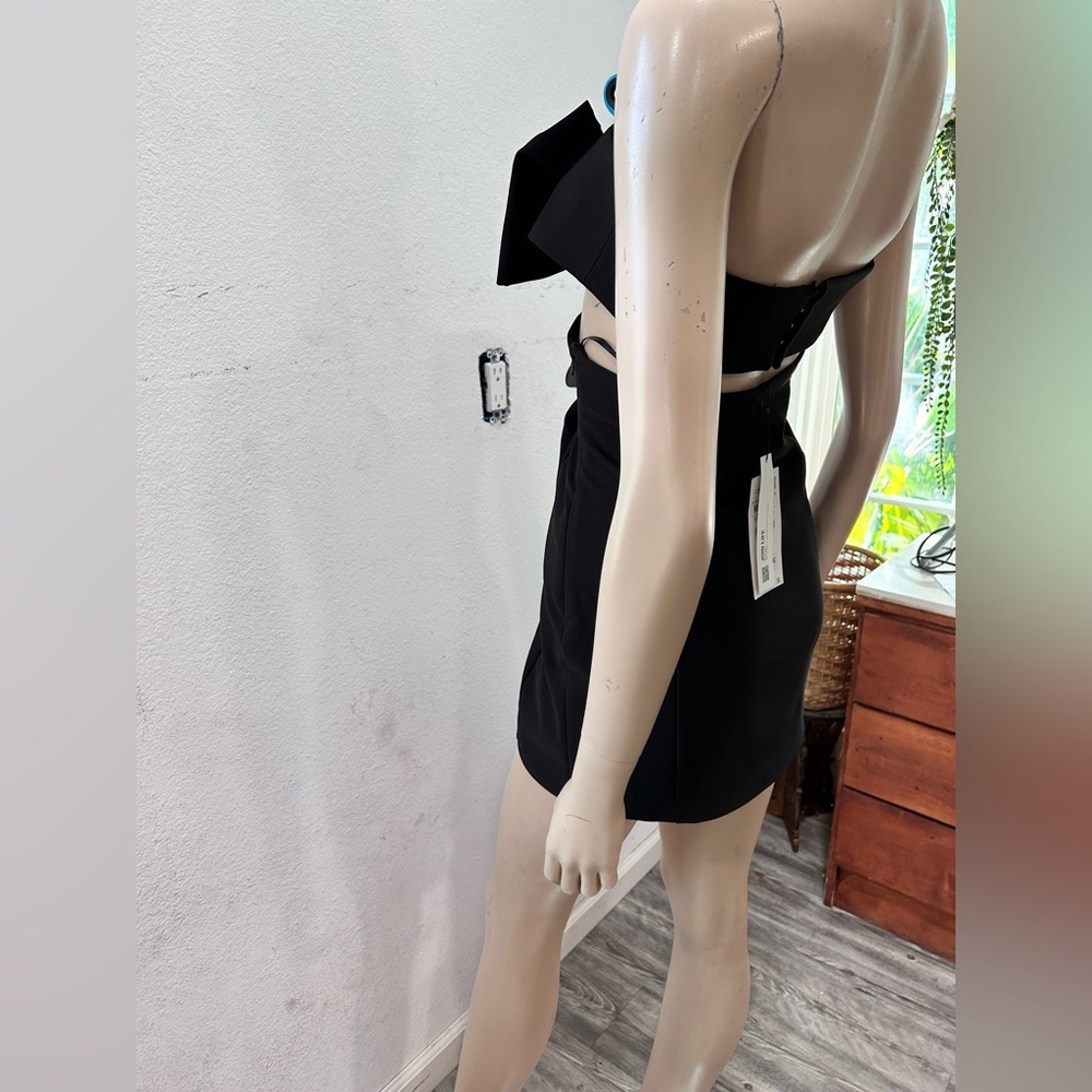Zara Strapless Black Dress with Bow - Picture 7 of 16